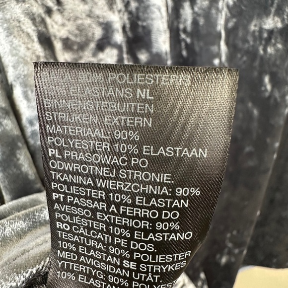 & Other Stories Sz Large Crushed Velvet Velour Button Up Shirt Top Slate Blue - Picture 6 of 7